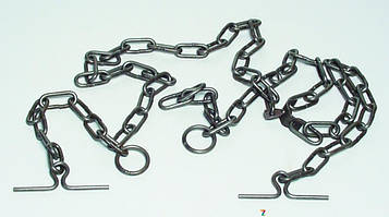 Ø 6 мм/ Триконцевий ланцюг для прив'язування КРС/ВРХ/Скота/Корів