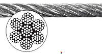 Трос нержавеющий 6 мм 7×19 для скважины (стальной канат из нержавейки)