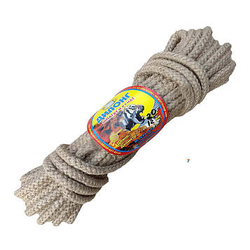 Мотузка джутова плетена 12 мм бухта 20 м для оброблення та декору