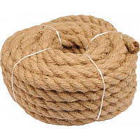 Канат джутовый кручёный 8 мм х 20 м (мотузка джутова, пеньковий канат) Верёвка Турция
