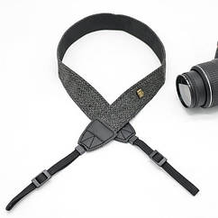Ремінь універсальний текстильний для фотоапарата Sony Canon Nikon, плечовий шийний для фотокамери сірий