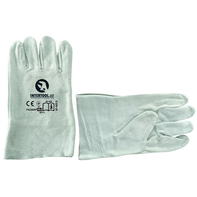 Перчатка замшева (крага) 10.5" (ящик 120 пар) INTERTOOL SP-0015W