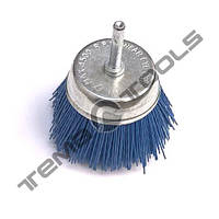 Щетка абразивная Пиранья Ø70 P180 синяя на дрель (колокольчик)
