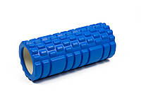 Массажный валик ролик 33х14 см 3D спортивный роллер для массажа спины Grid Roller для фитнеса Синий
