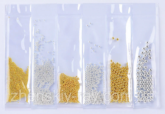 MIX металевих бульйонок 6 розмірів (золото + срібло), фото 1