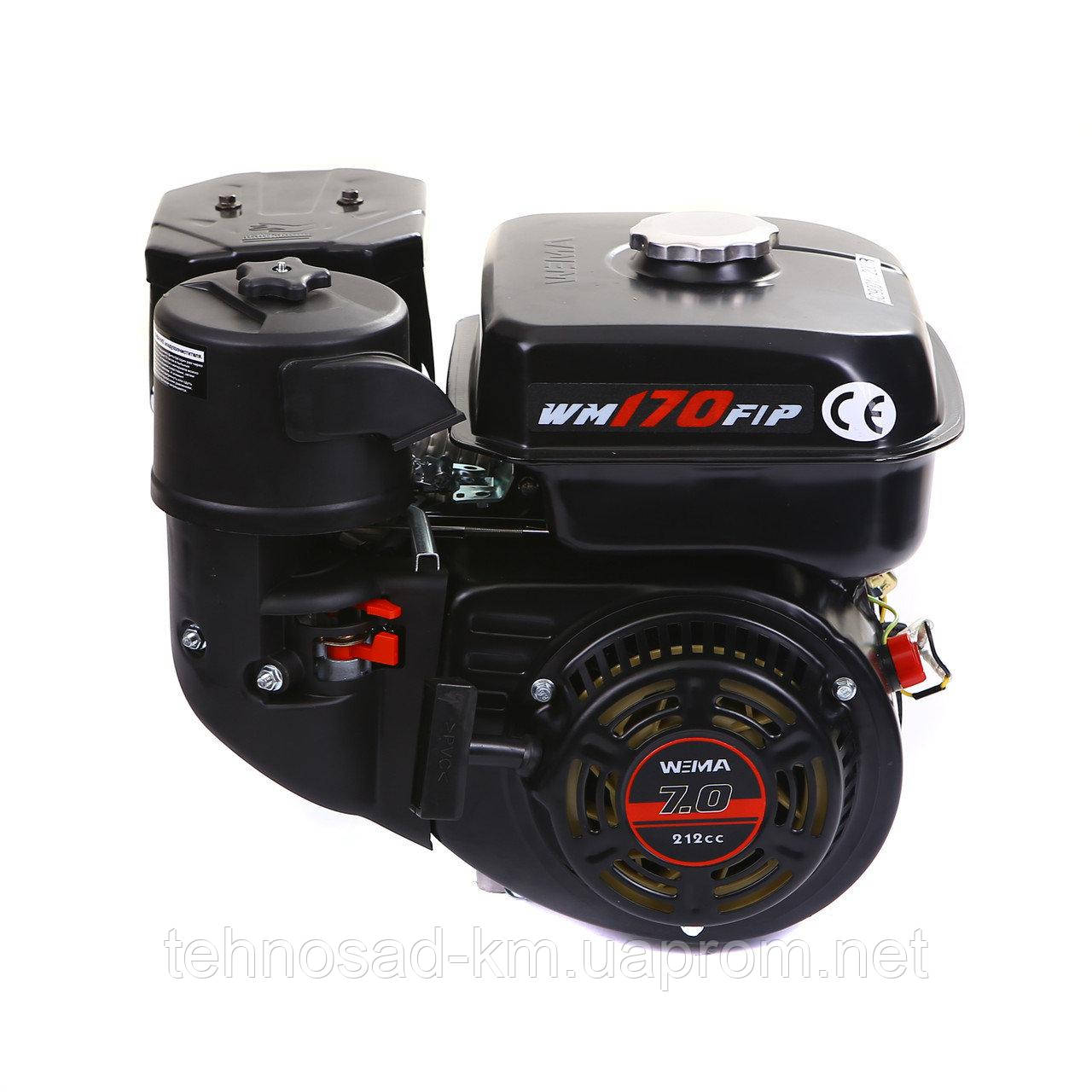 Двигун бензиновий Weima WM170F-Q NEW (HONDA GX210) (шпонка, вал 19 мм, 7.0 л. с., бак 5 л)