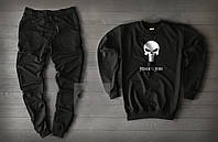 Спортивный костюм мужской "Memento Mori" Black | Комплект осенний весенний Свитшот + Штаны ТОП качества