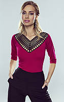 Женская блузка Georgia Eldar цвета бордо. Размер S