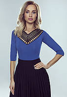 Женская блузка Georgia Eldar синего цвета. Размер S