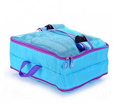 Яскравий Дорожній набір сумок-органайзерів з 5 штук (блакитний), Органайзери для зберігання речей, фото 4