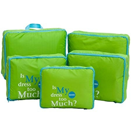 Дорожній набір сумок органайзерів, 5штук Зелений