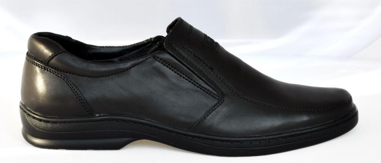 Розміри 40 і 41  Класичні чоловічі туфлі з натуральної шкіри, чорні Розміри 40 і 41 Atriboots KN001