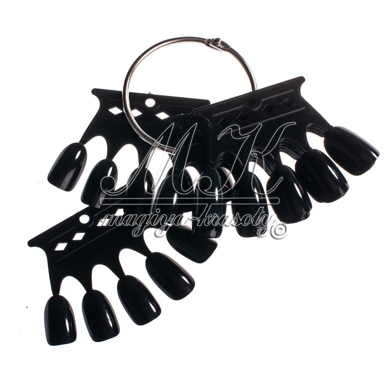 Віяло-корона, типси для зразків на кільці, 60 шт., чорний