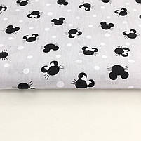 Польська бязь "міккі з бантиками і горохом на сірому", фото 2