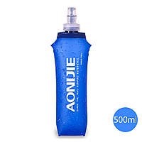 Туристическая Складная бутылка для воды AONIJIE пищевая с TPU-500 мл. Титристична складна бутилка для води.