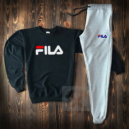 Спортивный костюм мужской FILA black-grey | Комплект Фила Свитшот ...