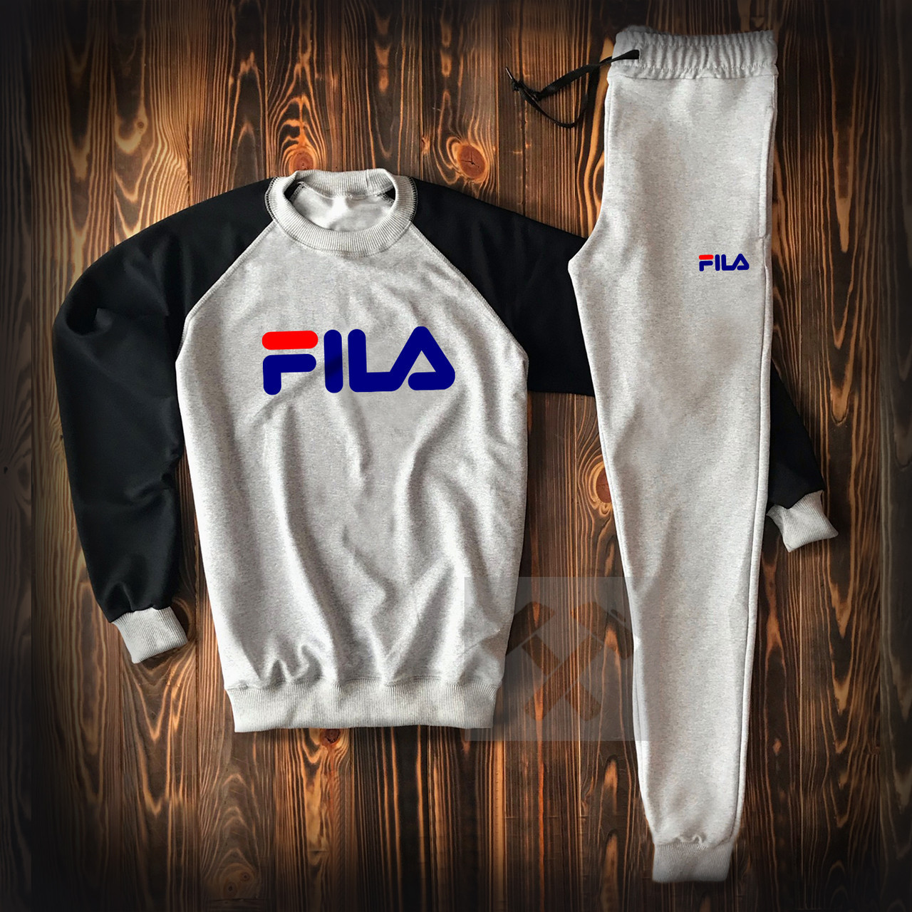 Спортивный костюм мужской FILA black-grey | Комплект Фила Свитшот ...