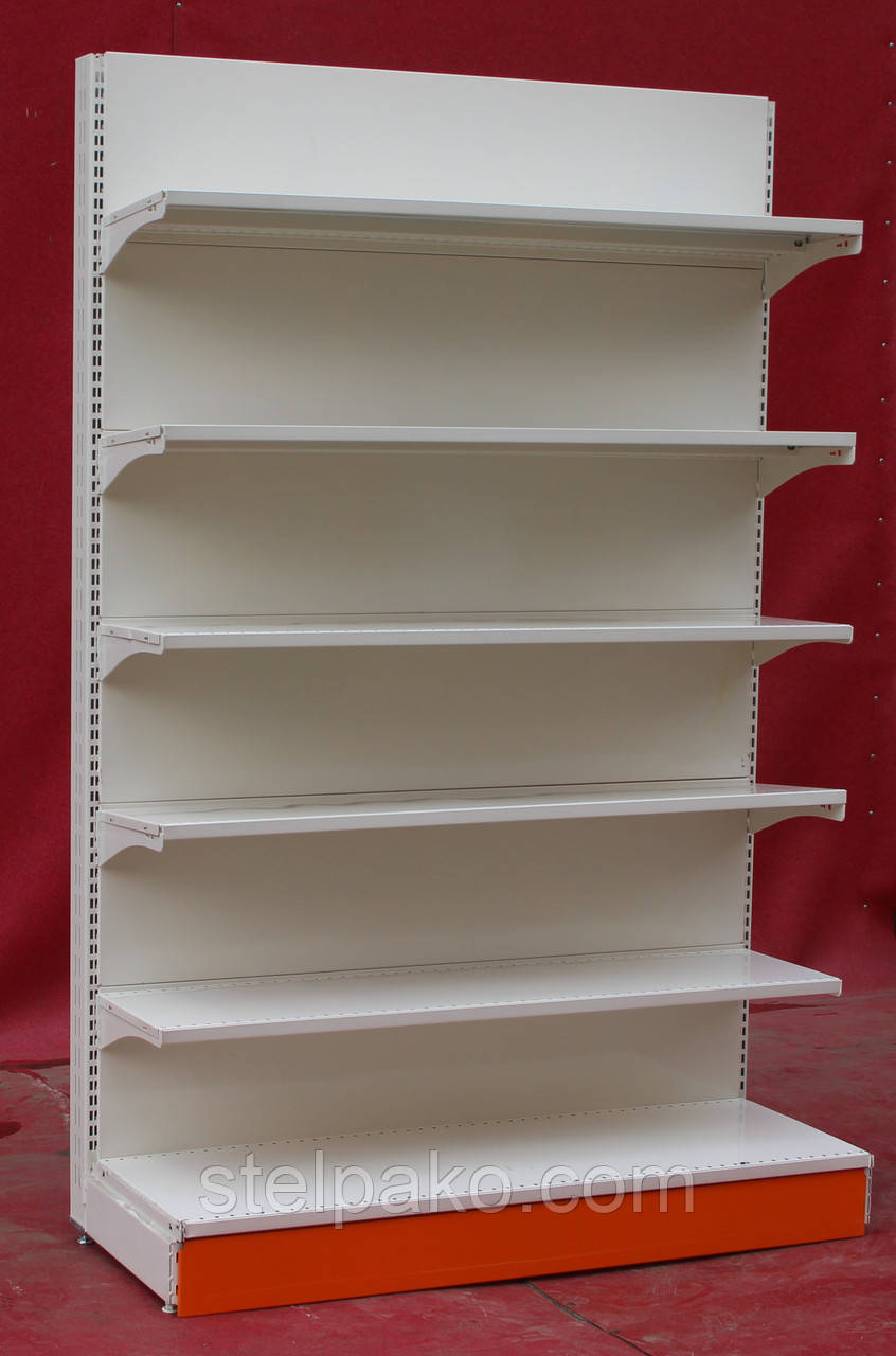 Пристінні (односторонні) стелажі «Колумб» 200х125 см., (Україна), білі, Б/у, фото 1