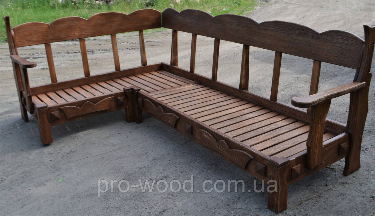 Лавка із натурального дерева, фото 1