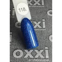 Гель-лак Oxxi № 118 синий с мелкими бирюзовыми блестками 8 ml