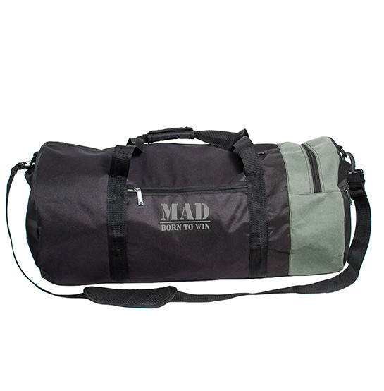 Велика спортивна сумка-тубус XXL 50L чорно-сіра від MAD <unk> born to winTM
