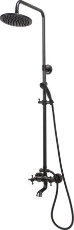 Змішувач для душу зі штангою двохвентильний "RETRO BLACK 1" FALA 75809 (Польща), фото 1