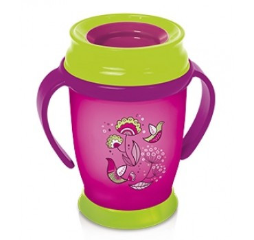 Кухоль mini з ручками LOVI 360 (210 мл) Folky рожевий ТМ Canpol Babies