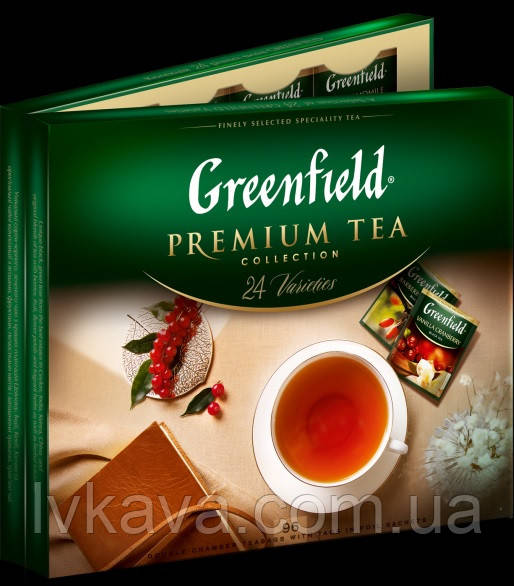 Набір 24 різновиди пакетованого чаю Premium tea Collection Greenfield, 96 пак