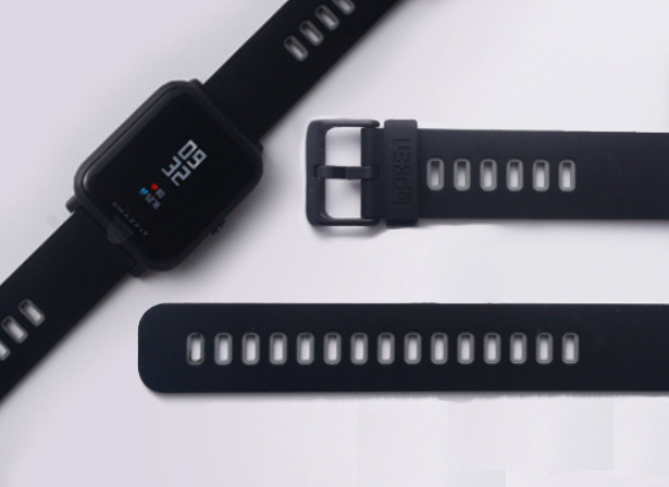 Силіконовий ремінець LOPBEN Sport для Xiaomi Amazfit Bip / Lite / 20 мм Чорний / Сірий 2140P, фото 1