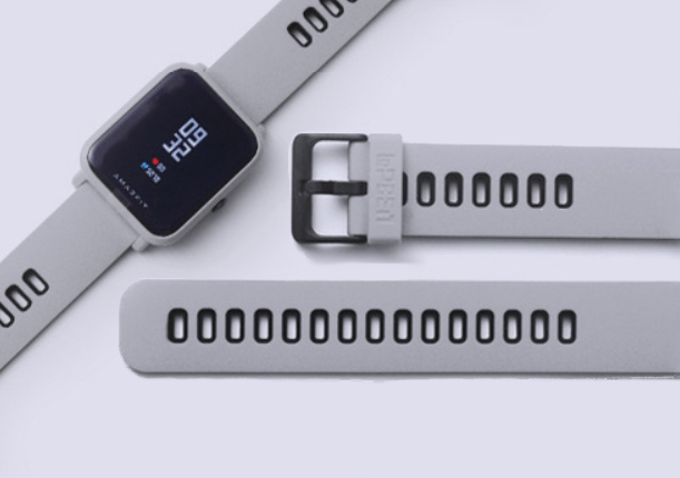 Силіконовий ремінець LOPBEN Sport для Xiaomi Amazfit Bip / Lite / 20 мм Сірий / Чорний 2140P