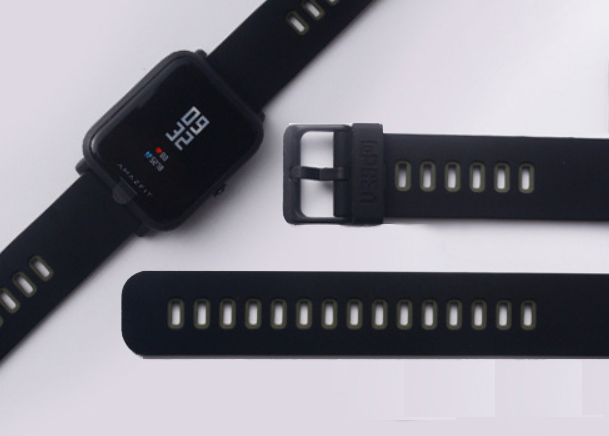 Силіконовий ремінець LOPBEN Sport для Xiaomi Amazfit Bip / Lite / 20 мм Чорний / Хакі 2140P