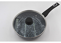Сковорода глубокая с антипригарным гранитным покрытием с крышкой (ск-00518)