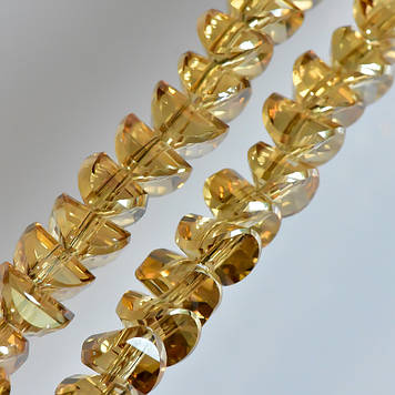Намистини кришталеві в стилі "Сваровські" "шампань" з дзеркальним напиленням d-6х4мм нитка L-50см