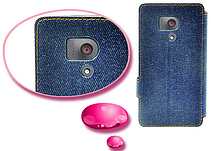 Чехол-книжка для Huawei Honor 3 джинс синий, фото 3