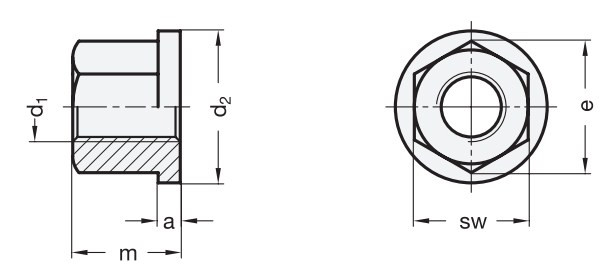 Креслення гайки DIN 6331