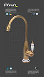 Змішувач для раковини з кульовим регулятором "RETRO BRONZE 2" FALA 75831 (Польща), фото 2