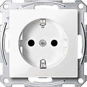 Розетка силова 16А з 2-ма USB 2.4A, Полярно-білий глянець, System-M Merten MTN2366-0319