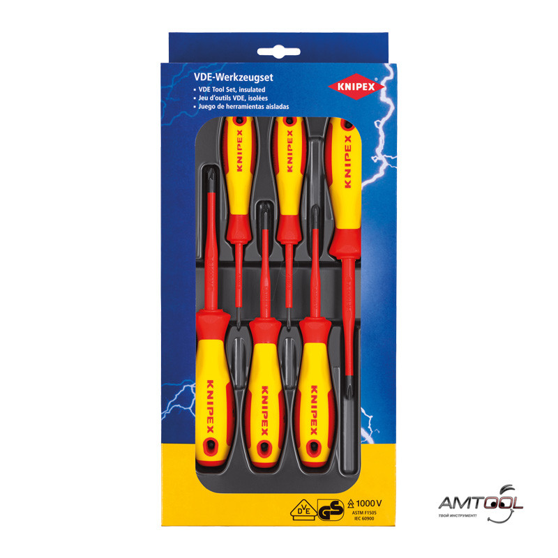 Набір ізольованих викруток PH і PZ 1000 В — Knipex 00 20 12 V03