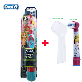 Oral-B Електрична зубна щітка дитяча DB4.510 (принцеси) + 1 насадка + Ковпачок