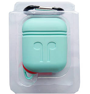 Чохол + карабін для навушників Apple AirPods (Alitek 2 в 1) Aqua, фото 2