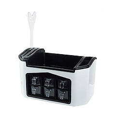 Контейнер для зберігання спецій Supretto, 6 ємностей з ложками (Арт. 5511)