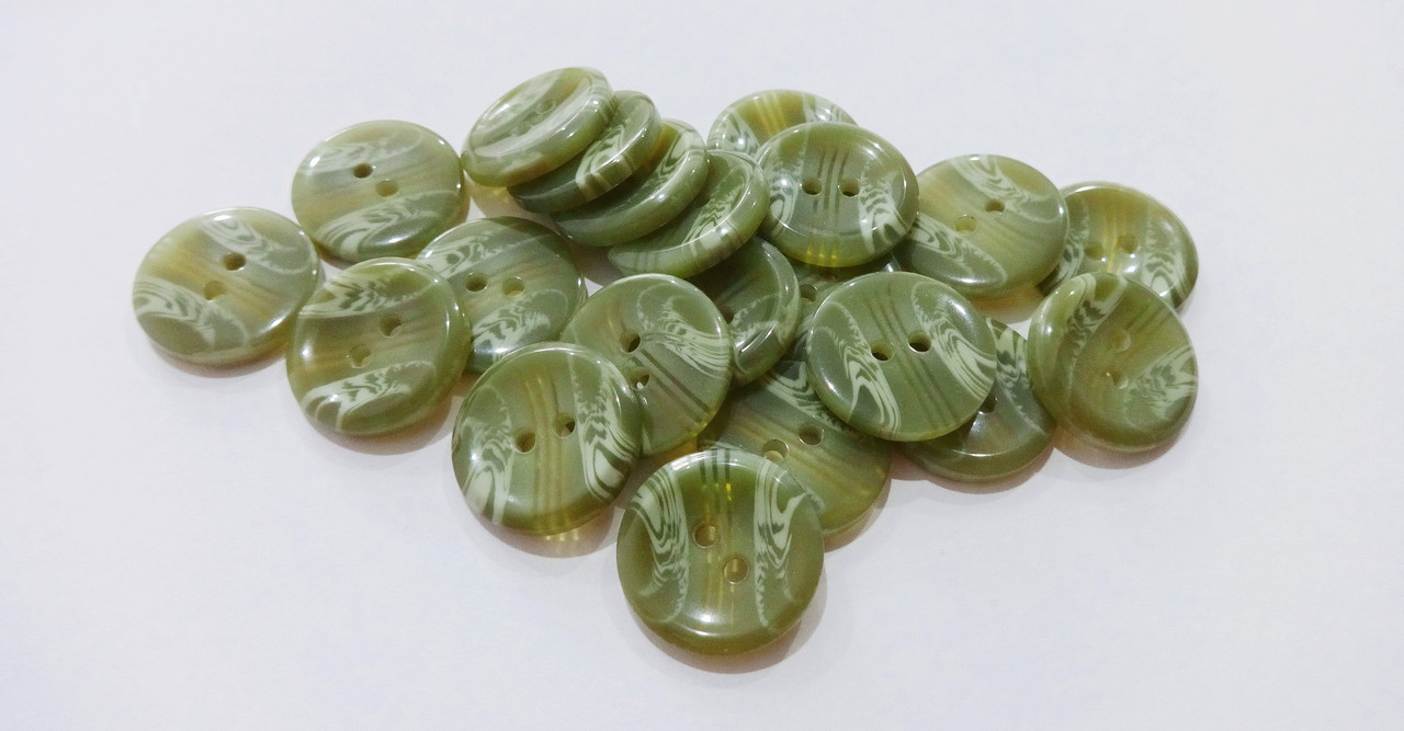 Ґудзик сорочковий 17 мм "Хвиля" оливковий, фото 1