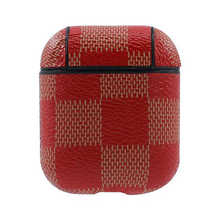 Чохол кейс для навушників Apple AirPods + карабін Alitek Premium Squares Red, фото 2