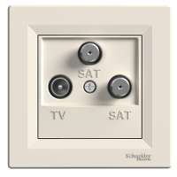 SAT Розетка EPH3700223 прохідна (4dB) ASFORA Schneider Electric Крем