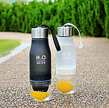Пляшка для води із соковичавницею H2O Lemon Cup Чорна 650 мл, фото 5