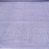 Коттон стрейч у дрібну синю карту, ширина 145 см, фото 2