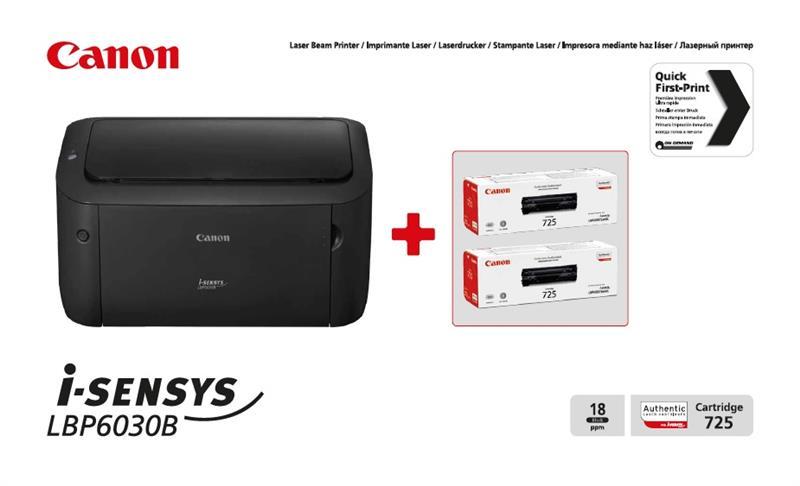 Принтер А4 Canon i-SENSYS LBP6030B (бандл з 2 картриджами)