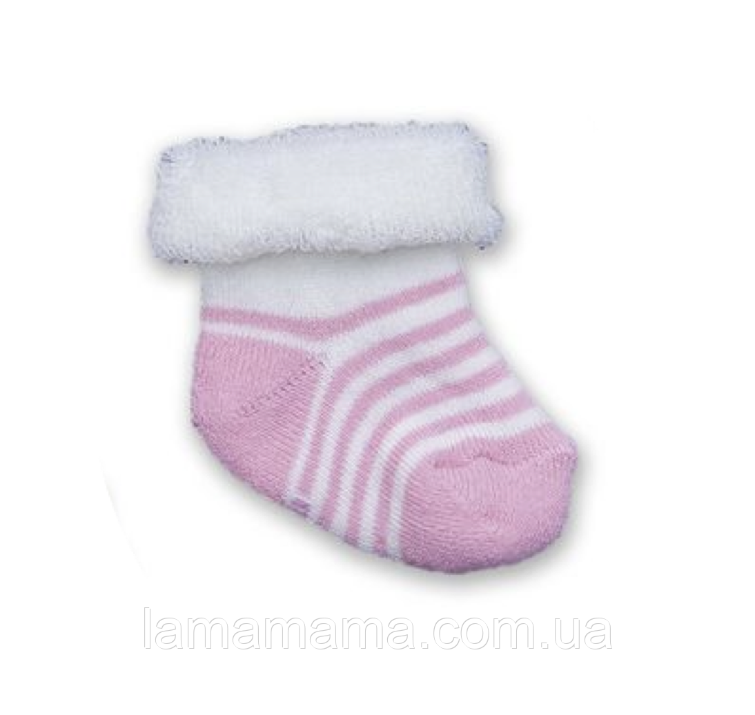 Махрові шкарпетки для самих маленьких Полосатик рожевий Betis Бетіс, фото 1
