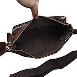 Сумка чоловіча шкіряна барсетка поясний (коричнева), фото 5