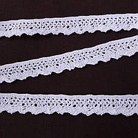 Мереживо бавовняне біле вузьке, ширина 2 см
